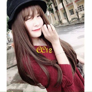 tóc giả dài thẳng cúp đuôi