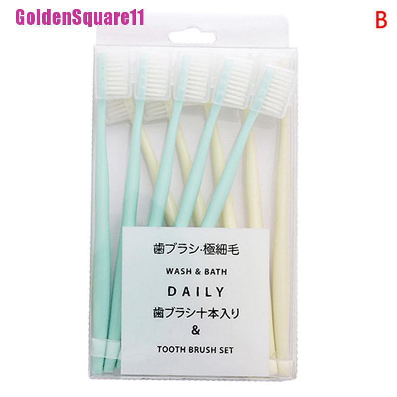 Set 10 bàn chải đánh răng bằng than tre nano chất lượng cao cho người lớn