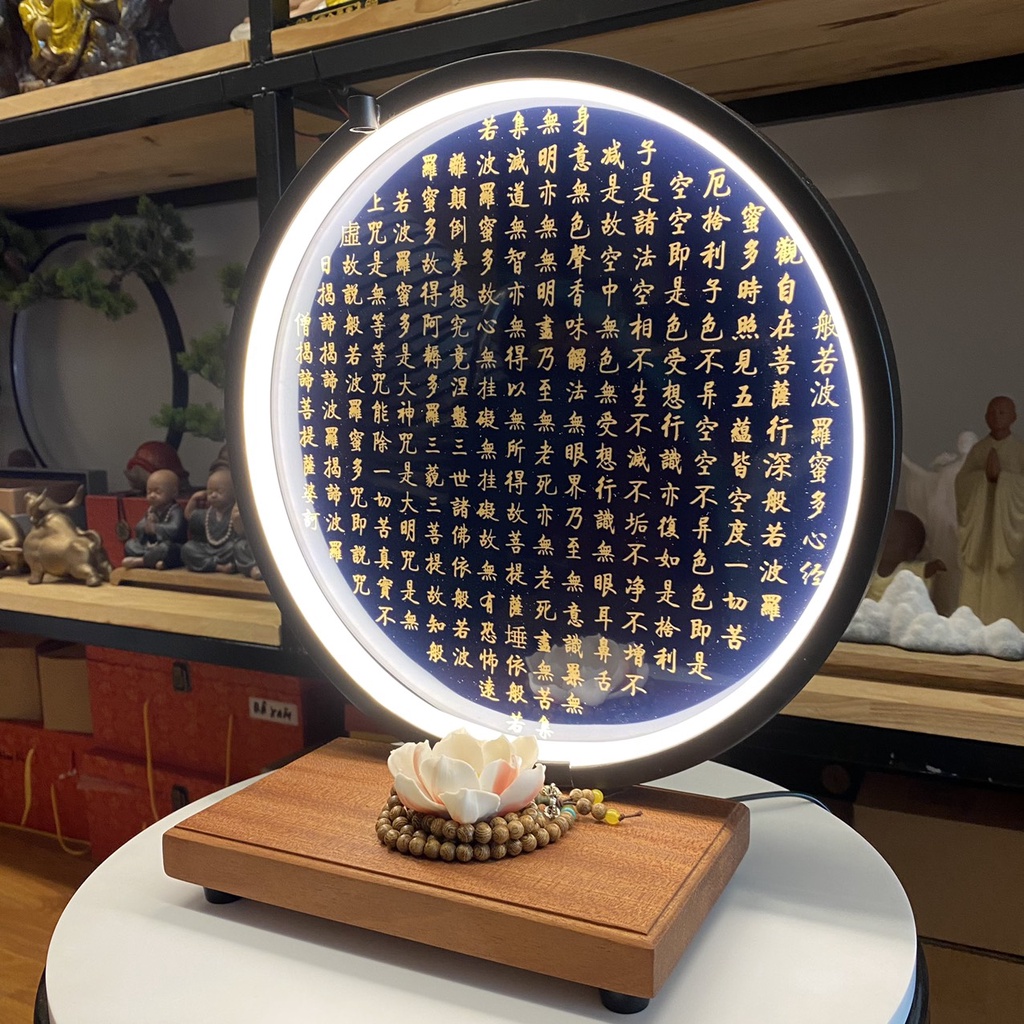 Kệ đèn LED hào quang xông trầm - Trang trí tiểu cảnh, tượng Phật, thờ cúng - Tự Thanh