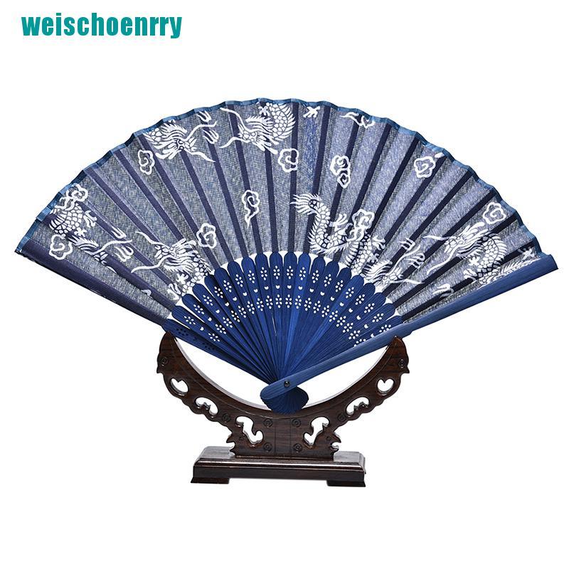 Rér●Quạt Xếp Cầm Tay Bằng Tre + Giấy Múa Kiểu Trung Hoa Cổ Điển