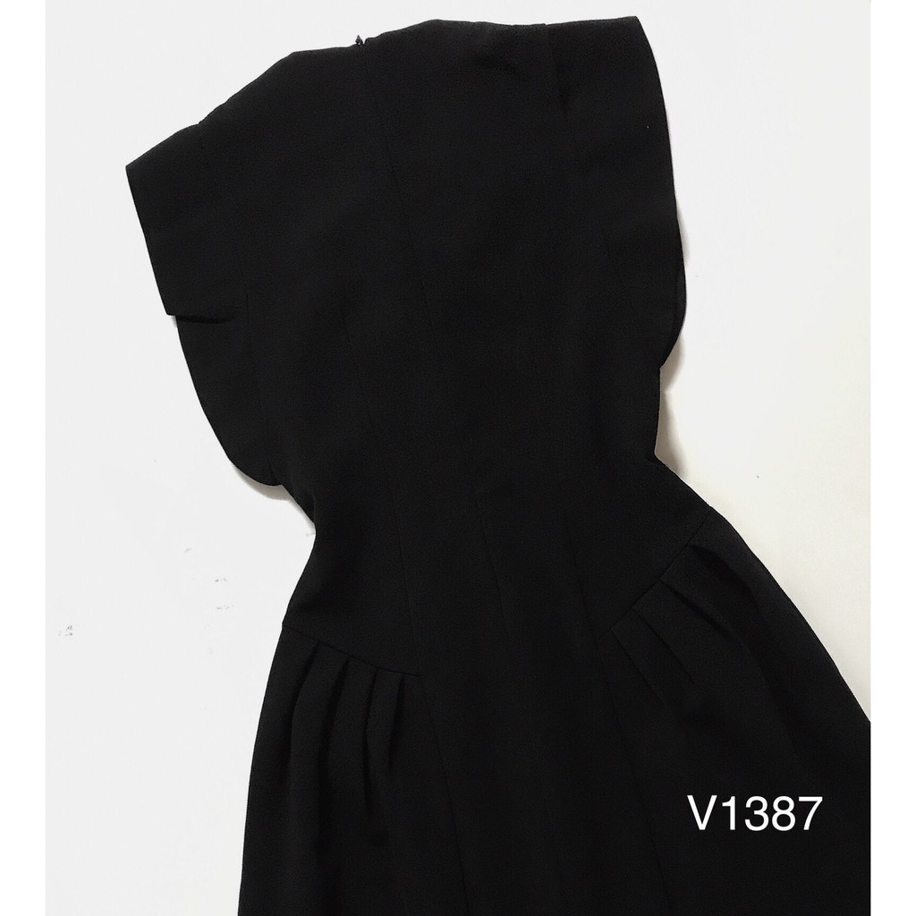 Váy đen suông nơ trắng V1387 - Đẹp Shop DVC (Kèm ảnh thật trải sàn do shop tự chụp) | BigBuy360 - bigbuy360.vn