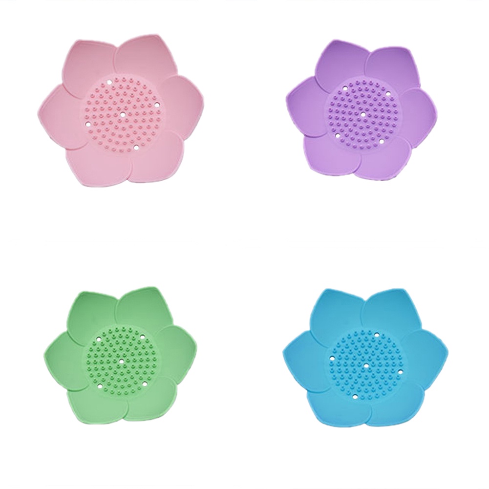 Bộ Khay Đựng Xà Phòng Bằng Silicone Có Rãnh Thoát Nước Tiện Dụng