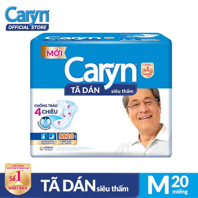 Tã dán Caryn size M20 miếng.