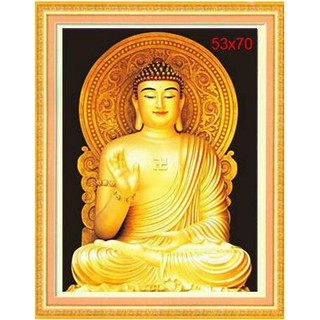 Tranh Thêu Chữ Thập (THÊU TOÀN BỘ) Phật A Di Đà PC137 (KHÁCH TỰ THÊU) KT:53X70CM