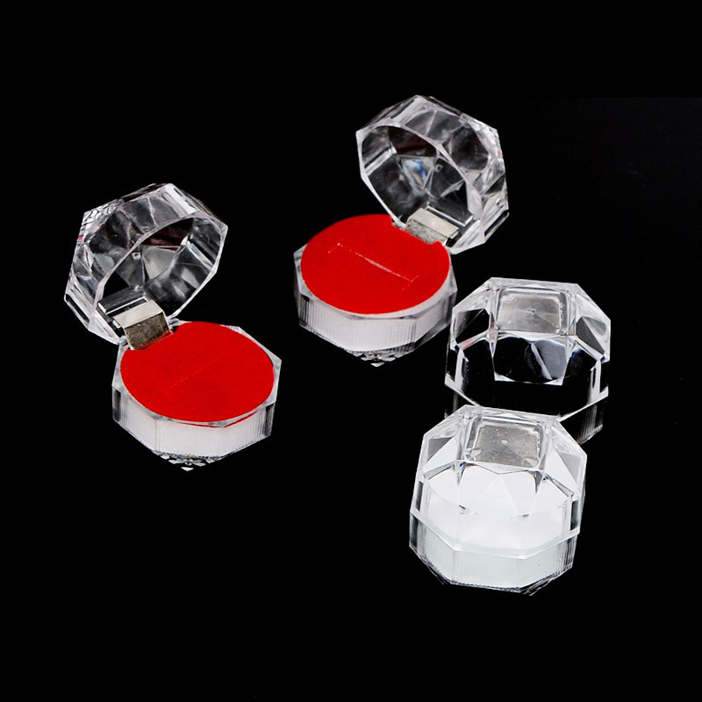 1 Hộp Đựng Trang Sức Hình Bát Giác Trong Suốt Nhiều Màu