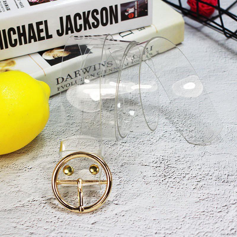 Dây nịt trong suốt bản nhỏ cá tính mặt khóa đa dạng dễ thương