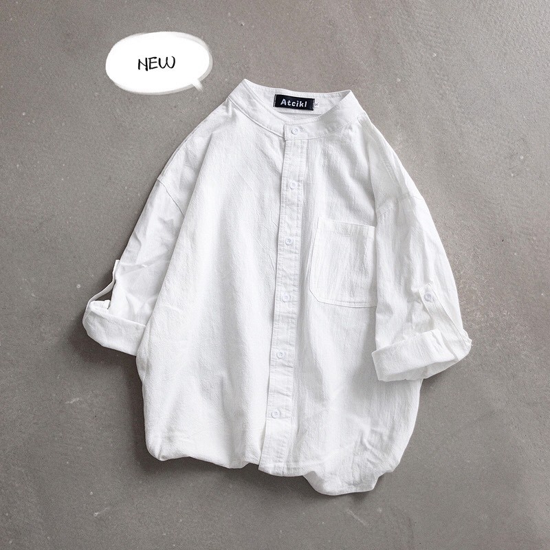 Áo Sơ Mi Đũi Cổ Tàu Form Rộng Siêu Hot hàng cao cấp chất siêu đẹp - SP20 | BigBuy360 - bigbuy360.vn
