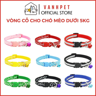 Vòng cổ chó mèo loại đẹp có chuông thường và phản quang cao cấp - vanhpet