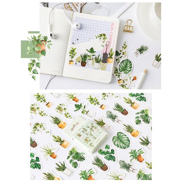 Sticker hộp 45 miếng dán - Khu Vườn Nhỏ - Hộp nhãn dán trang trí sổ tay bullet journal - M309