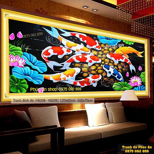 Cửu Ngư Quần Hội - 120x60cm- 160x70cm - Y8208, Y8209