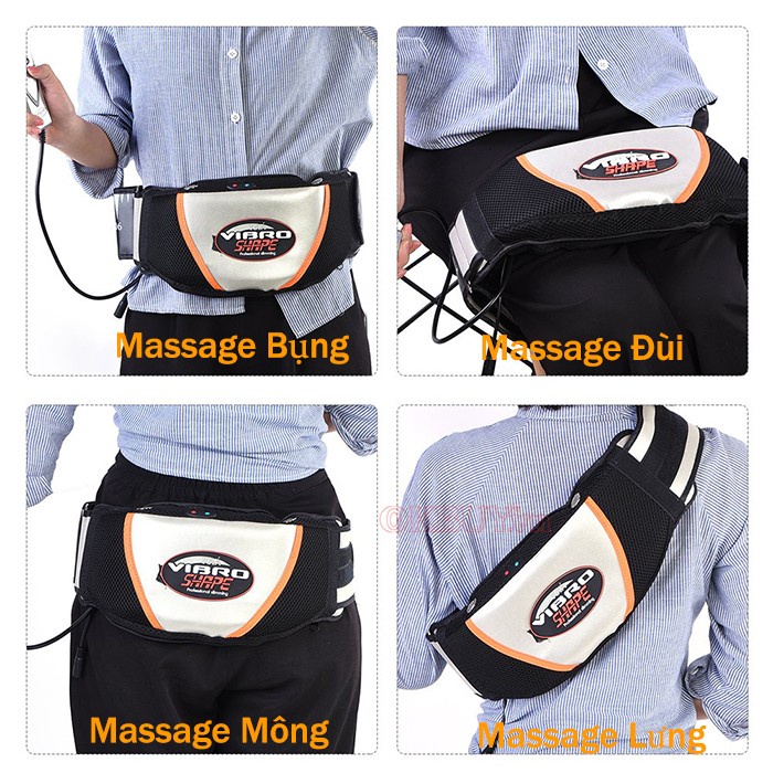 Đai Rung Massage Bụng Giảm Béo , Đai Giảm Mỡ Toàn Thân