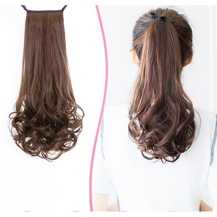 [Mã BMBAU50 giảm 7% đơn 99K] Combo [ Tóc Mái Thưa Thật + Tóc Cột Xoăn Đuôi ] WINA CBTMC-1