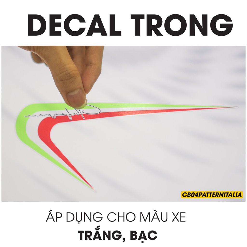 Tem Xe Máy Italia Pattern Dán Đa Vị Trí Trên Xe | 2CB04PATTERNITALIA | Decal Dán Xe Máy, Xe Điện Chống Nước, Bền Màu