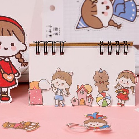 Bộ 4 tờ Sticker dán sổ nhật ký túi bút điện thoại theo chủ đề ST31