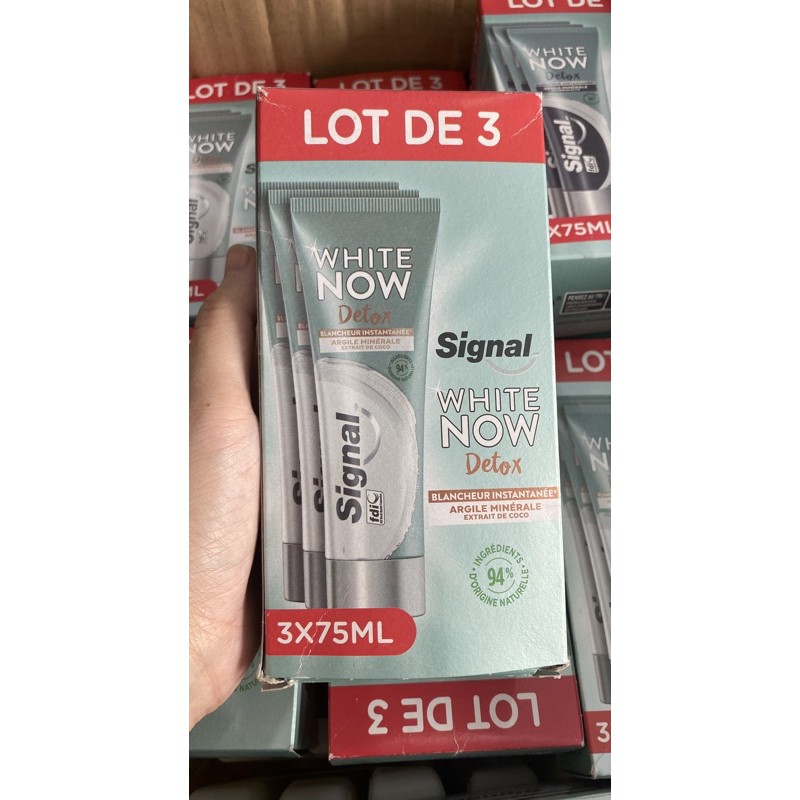 Kem đánh răng Signal white now detox hàng Pháp
