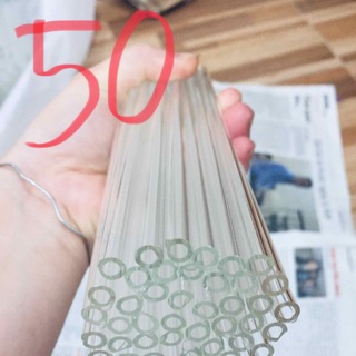 Ống hút thuỷ tinh combo 50 trắng