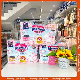 Sale bỉm merries quần m33/l27/xl24 phiên bản sakura nhập khẩu chính hãng