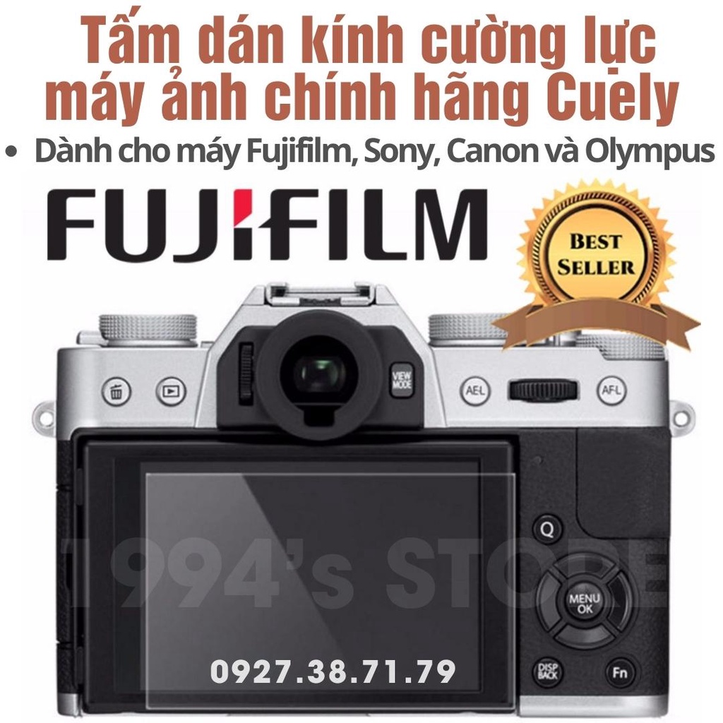 (CÓ SẴN) Tấm dán kính cường lực máy ảnh FUJIFILM (đủ các loại) - Sony - Canon EOS R/RP - Olympus chính hãng Cuely