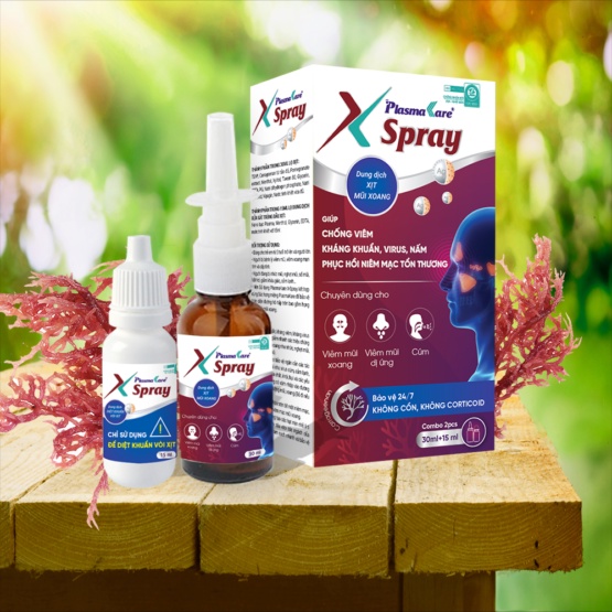 Xịt mũi xoang PlasmaKare X Spray chuyên dùng cho VlÊM mũi dị ứng, VlÊM xoang, giảm khứu giác do nhiễm virus, vi khuẩn