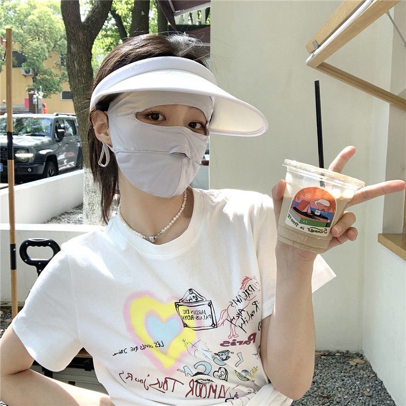 Khẩu Trang Chống Nắng Bảo Vệ Toàn Diện Bằng Lụa Mát Thời Trang Mùa Hè Dành Cho Nữ