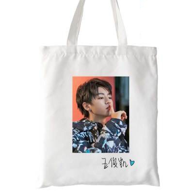 Túi tote vải trắng đeo vai in hình VƯƠNG TUẤN KHẢI nhóm nhạc TFBOYS idol thần tượng hoa ngữ phong cách cá tính đẹp
