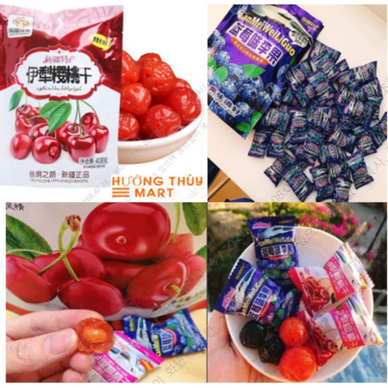 [ Siêu Hot ] Ô mai Việt Quất Cherry sấy dẻo nội địa - Gói Siêu to đủ cân 428gr/1 túi