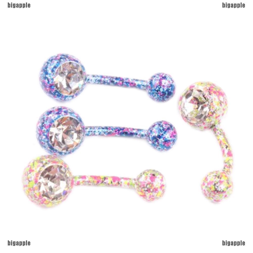 Khuyên rốn tua rua đính đá bằng thép y tế