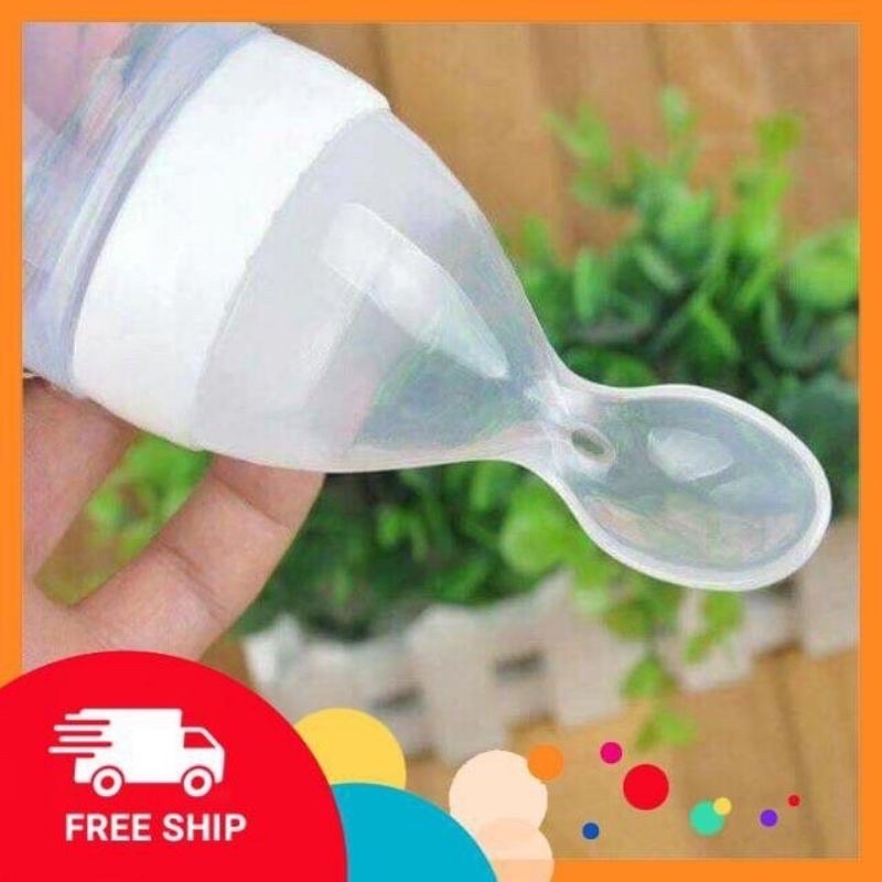 [HCM-GIÁ RẺ] ⚡️Freeship. Bình thìa silicon ăn dặm cho bé Pigeon. Bình thìa bón cháo, bón sữa, bón nước cho bé.