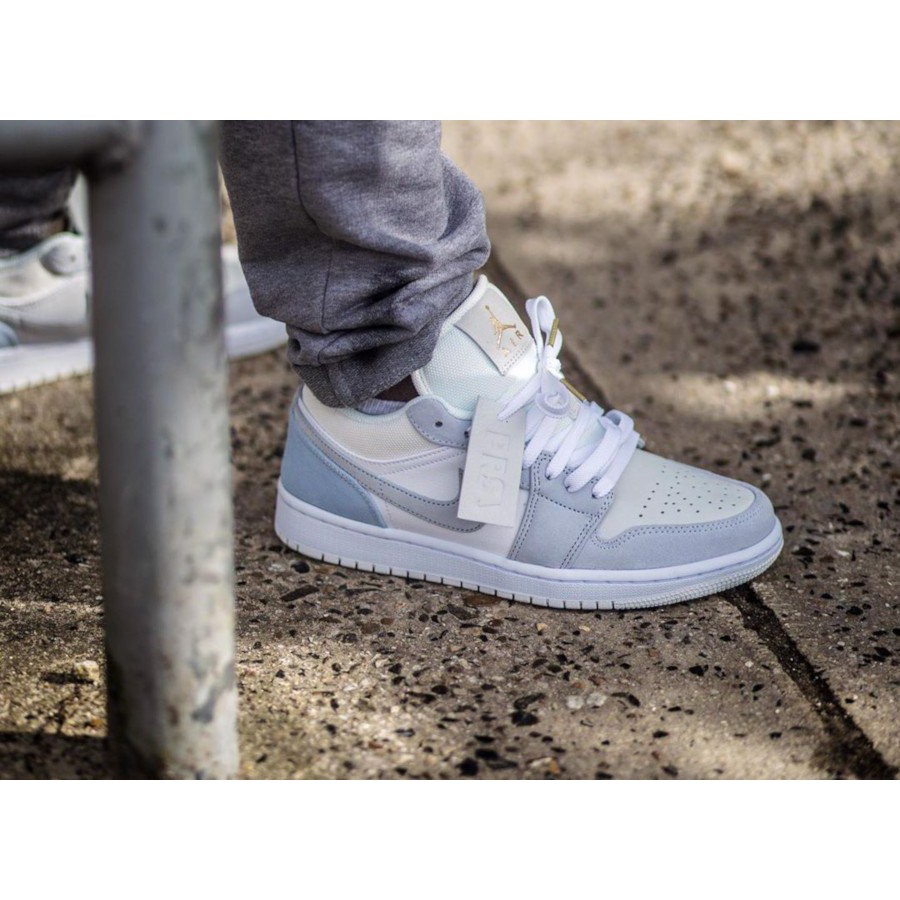 Giày Thể Thao 𝐉𝐨𝐫𝐝𝐚𝐧 xám xanh Paris cổ thấp, Giày Sneaker JD 1 Low xám gót xanh nam nữ mới nhất 2022 full box bill