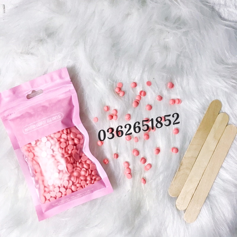 [ Sáp wax lông cao cấp đủ màu ] 100g sáp wax lông dạng hạt đậu Hard Wax Beans + tặng kèm que gỗ