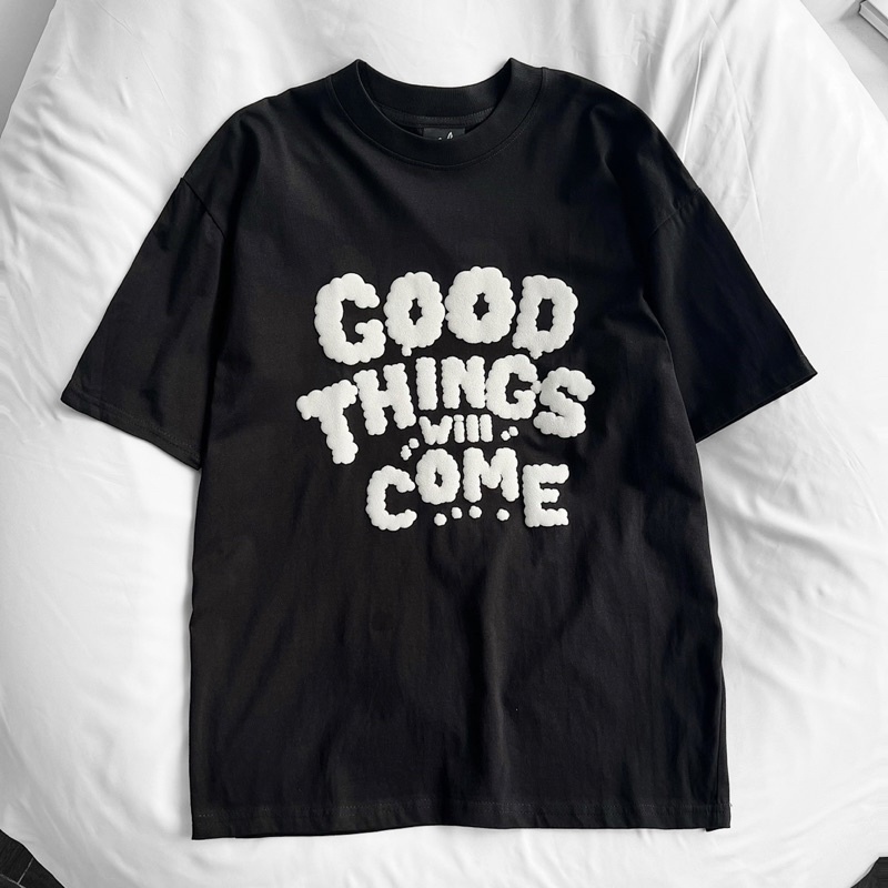 Áo thun tay lỡ unisex,in hoạ tiết nổi Come