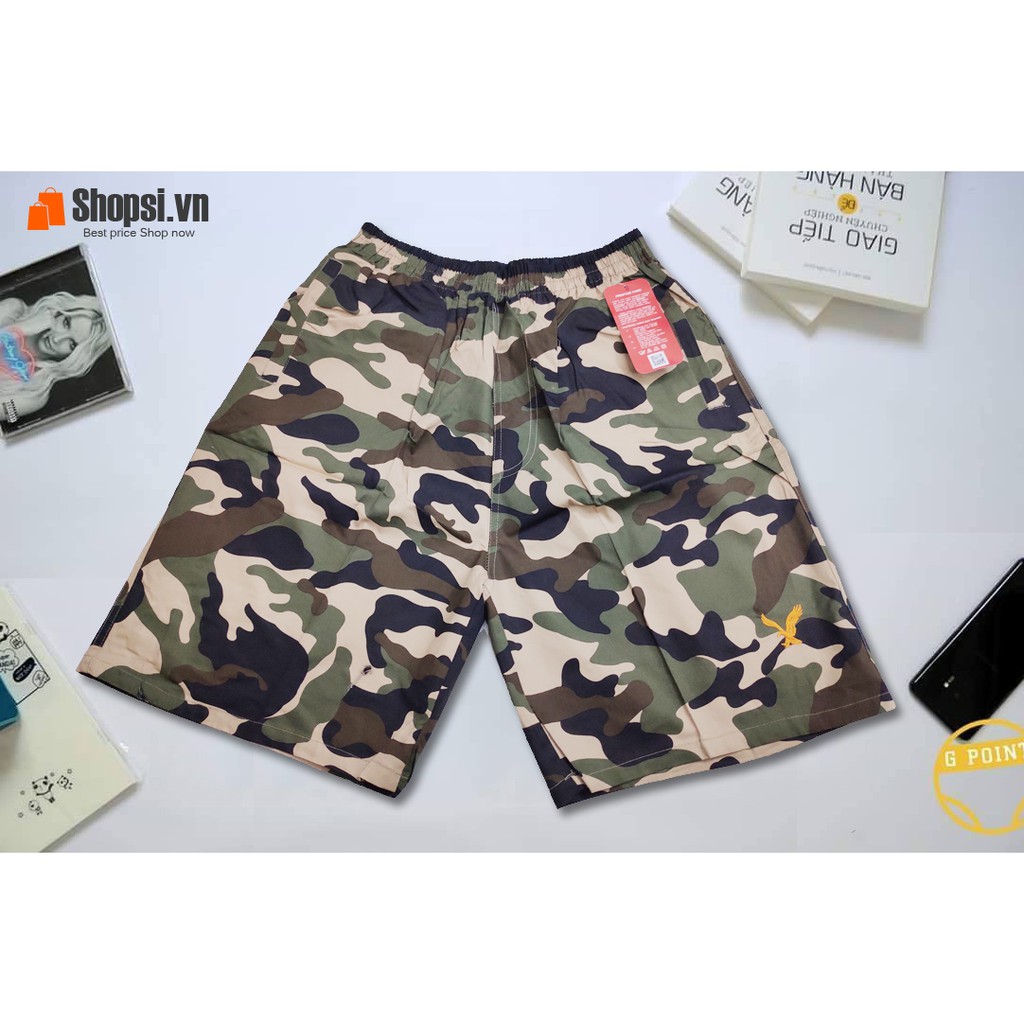 Quần Short Nam Chất Cotton Họa Tiết Rằn Ri