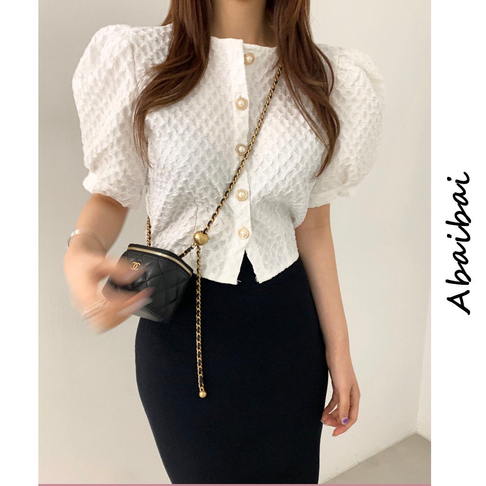 Áo Sơ Mi Trắng Tay Ngắn Dáng Rộng Phong Cách Pháp Thời Trang Mùa Hè Mới 2022 Cho Nữ