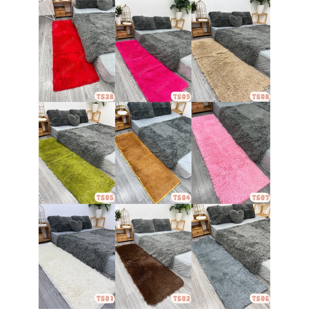 Thảm Lông Trải Sàn Chống Trượt Dùng Cho Phòng Khách/ Phòng Ngủ Size 40x1m2