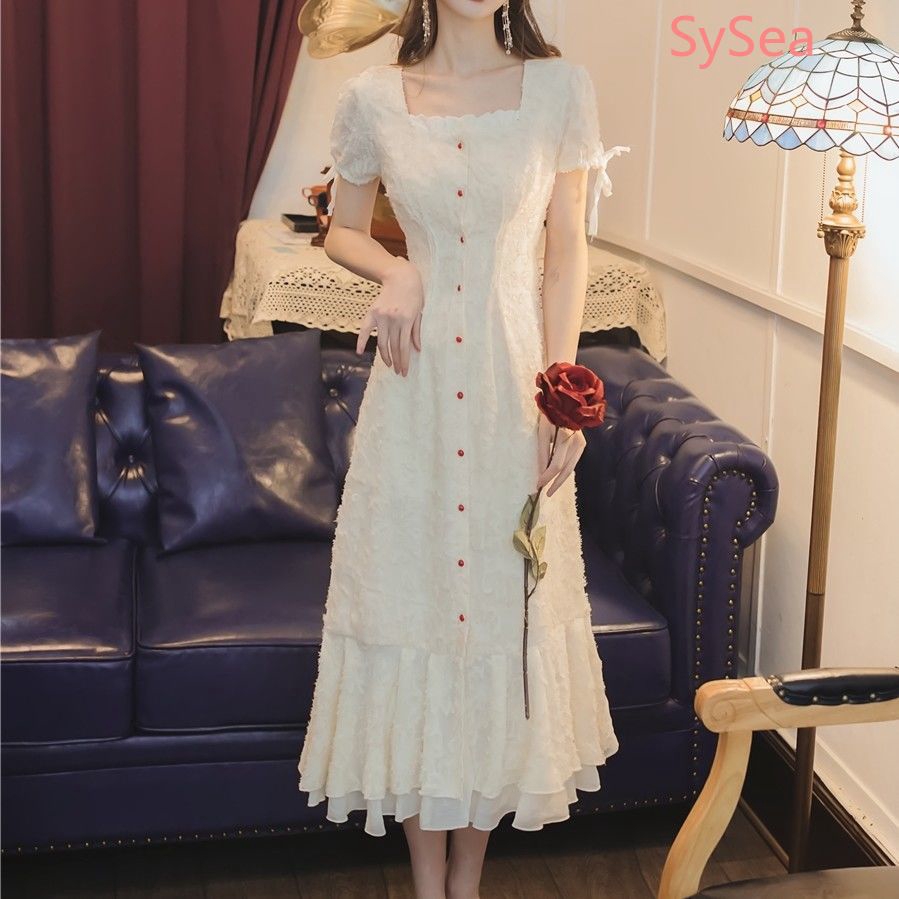Đầm ren dài xinh xắn ngọt ngào thanh lịch cho nữ