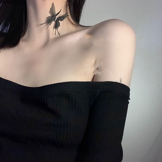 Nhật Bản Hàn Quốc Kim Cương Đính Kim Cương Đen Bướm Yêu Tinh choker Xương Đòn Vòng Cổ Nữ Lãng Mạn Kỳ Nghỉ Trong Suốt Dây Câu Cá Vòng Cổ Cổ