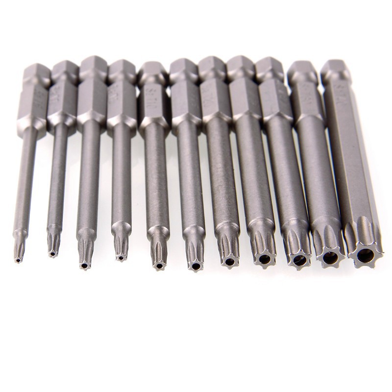 Bộ 11 cây tua vít Torx có từ tính 75mm 1/4 inch 6.35 mm