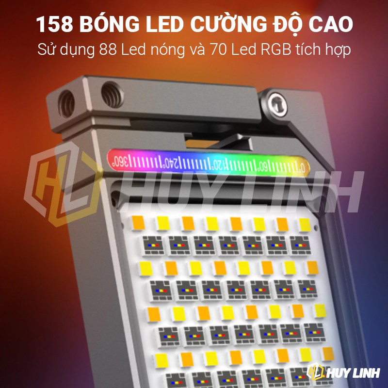 Đèn led Studio VIJIM R70 RGB Light - Đèn chỉnh màu và độ K viền kim loại 20 Effect mẫu mới nhất 2021