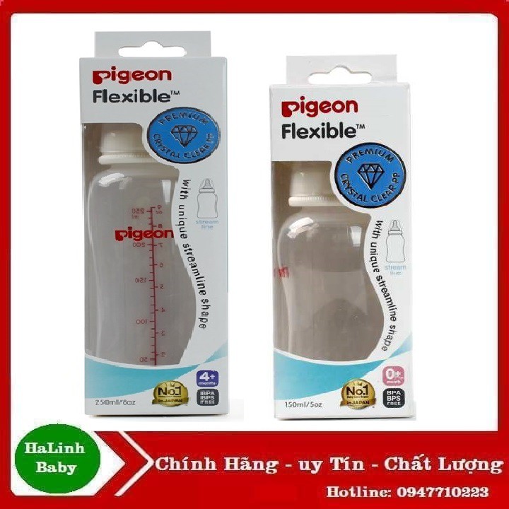 Bình Sữa Pigeon Streamline Cổ Hẹp (150ml, 250ml)..