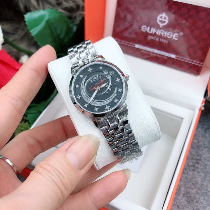 Đồng Hồ Nữ Sunrise Họa Tiết Mặt Trăng Tuyệt Đẹp - 9826SB