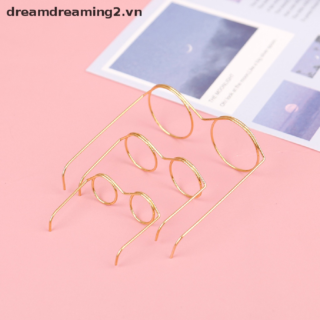 Set 10 Mắt Kính Gọng Tròn Màu Vàng Thời Trang