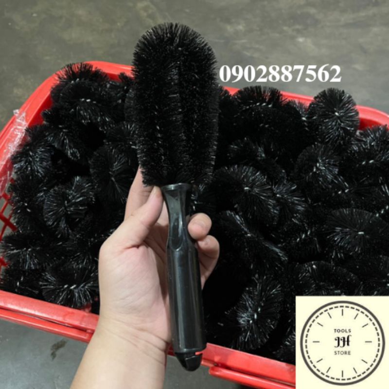 Bàn chải cọ vệ sinh xe máy, ô tô chuyên nghiệp cán đen