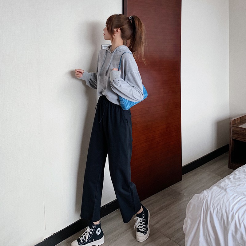 Quần dài SUXI ống rộng phong cách Hàn Quốc thời trang mùa thu cho nữ