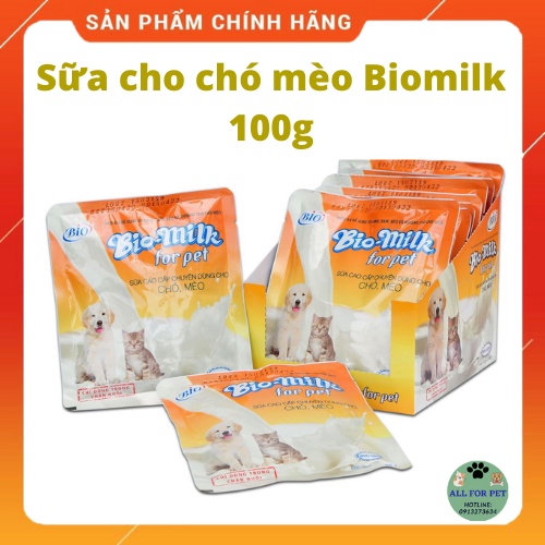 [HÀNG CHÍNH HÃNG] Sữa bột dinh dưỡng cho chó mèo Biomilk gói 100g