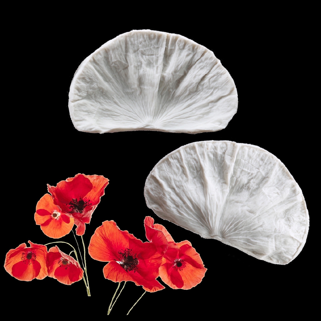Khuôn Silicone Làm Bánh Tạo Hình Cánh Hoa Anh Túc K661