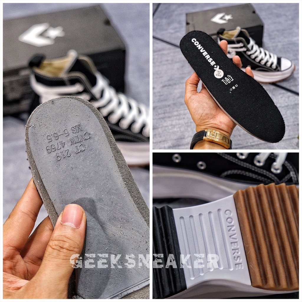 [Geeksneaker] Giày thể thao Cổ Cao | Sneaker  Converse Run Star Hike High Top Black | Cvs x Jw Anderson Màu ĐEN | BigBuy360 - bigbuy360.vn