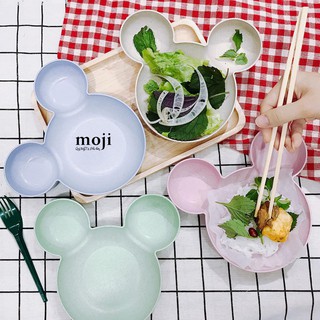 Khay ăn dặm lúa mạch hình chuột Mickey kèm thìa dĩa cho bé