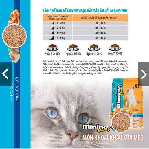 SIÊU RẺ-Thức ăn cho mèo gói lớn MININO YUM 1,5KG