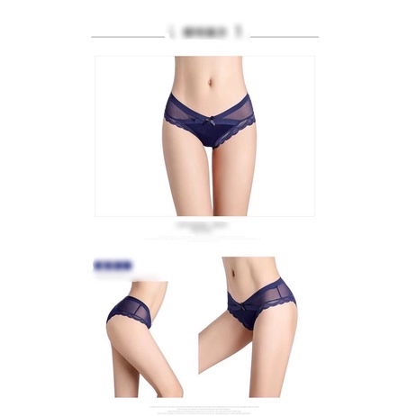 Quần lót lưới ren chéo nơ không cấn bụng, siêu mát, quần lót nữ