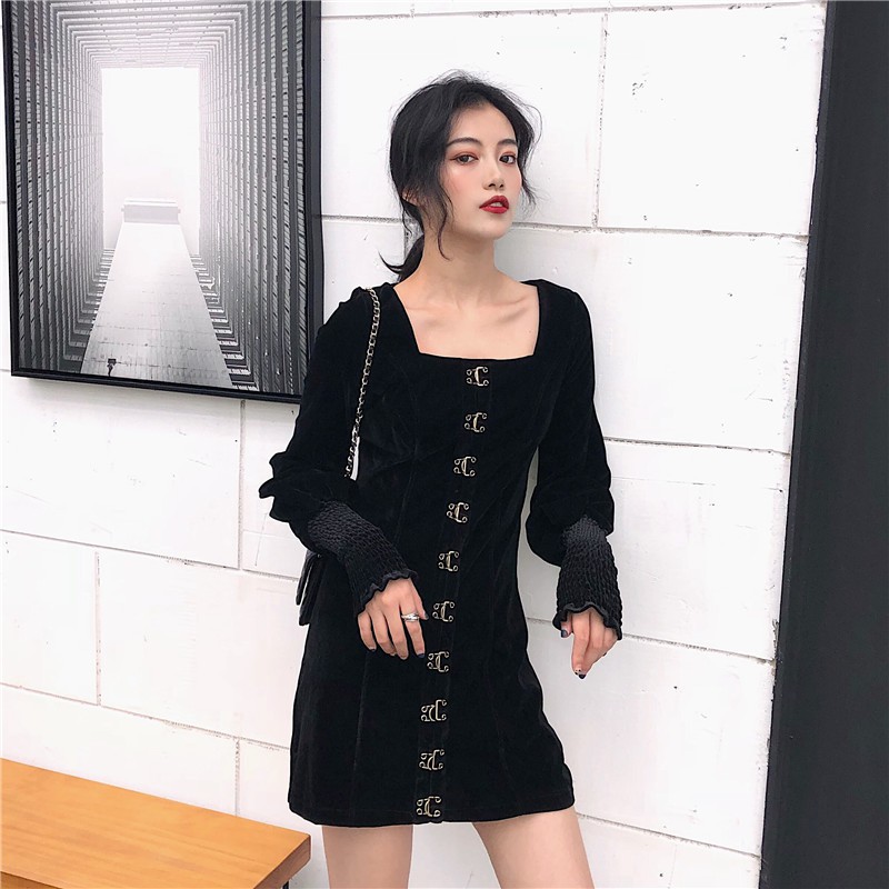 Đầm dáng ôm tay dài Emilyshop ulzzang